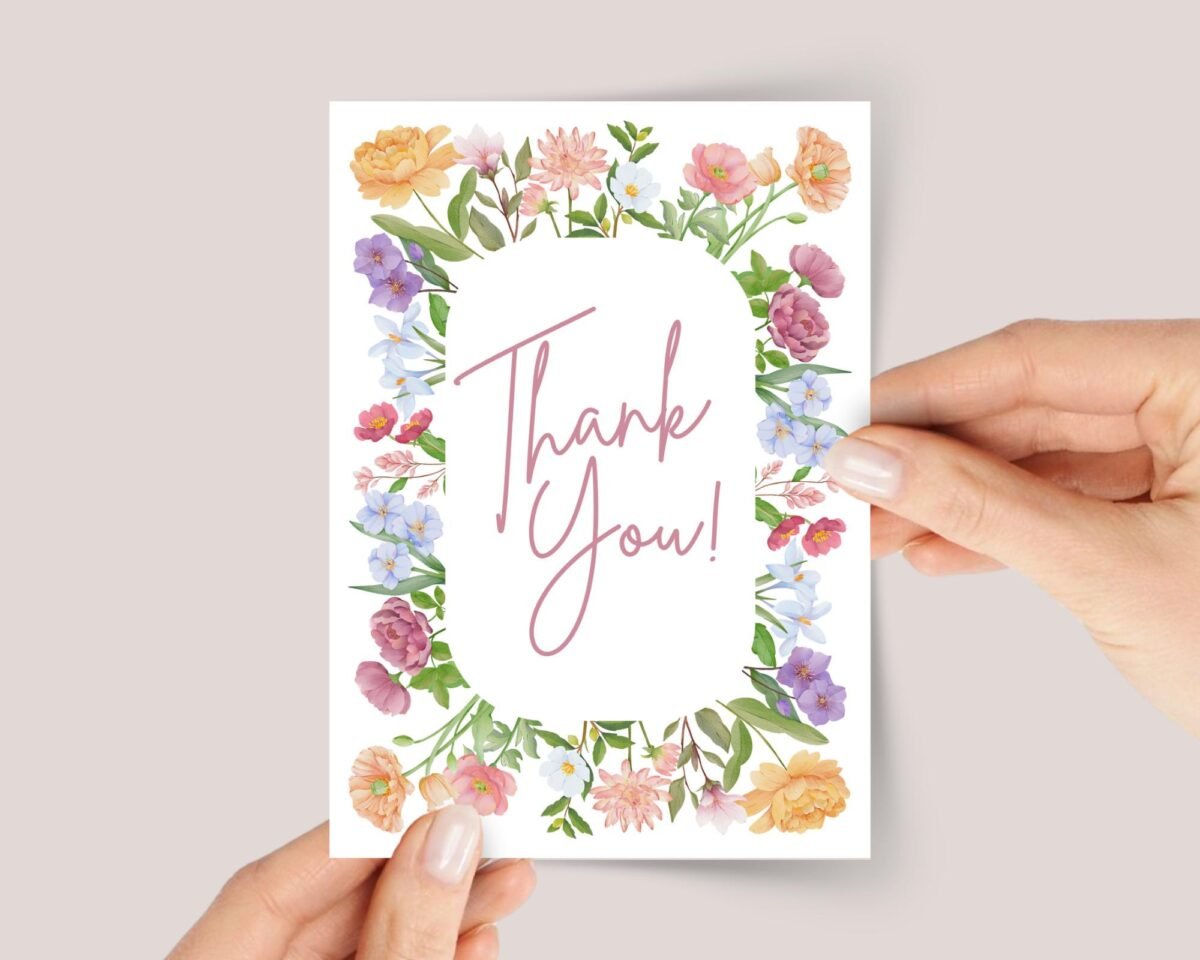 Floral Thank You Card - Single or Pack