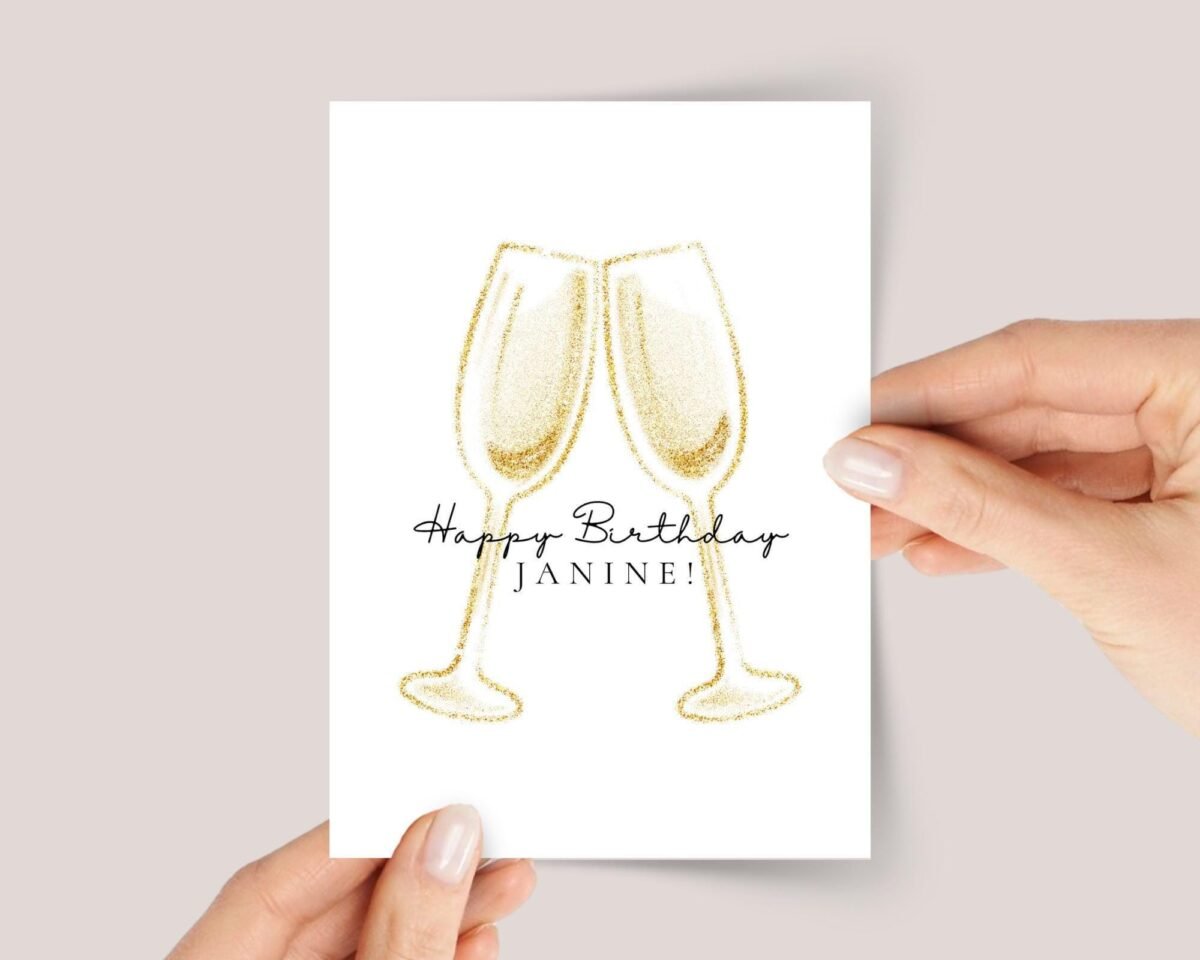 21st Birthday Card: Champagne Cheers