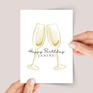 21st Birthday Card: Champagne Cheers