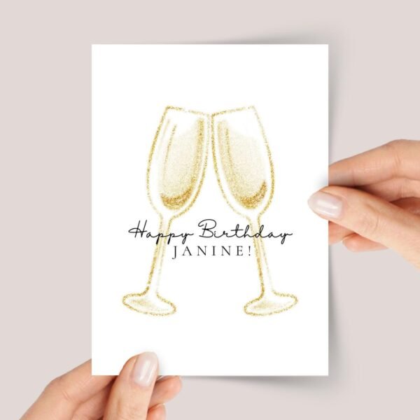 21st Birthday Card: Champagne Cheers