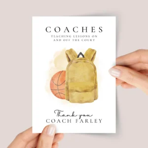 Personalized Thank You Card for Basketball Coach - Image 1 Personalized Thank You Card for Basketball Coach