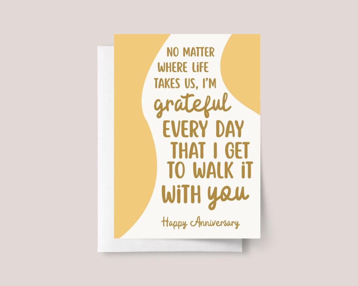 Anniversary Card for Husband or Wife: Grateful Every Day