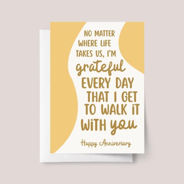 Anniversary Card for Husband or Wife: Grateful Every Day