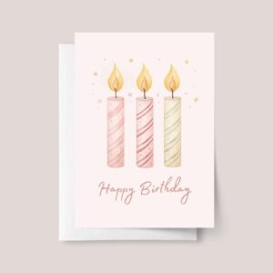 Personalized 3rd Birthday Card for Daughter/Granddaughter with Three Candles