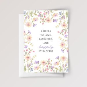 Pastel Floral Wedding Card for Couple, Son and Daughter in Law | Happily Ever After