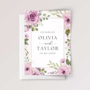 Custom Floral Wedding Card for Couple, Son/Daughter in Law Personalized Floral Wedding Card for Couple, Son/Daughter in Law