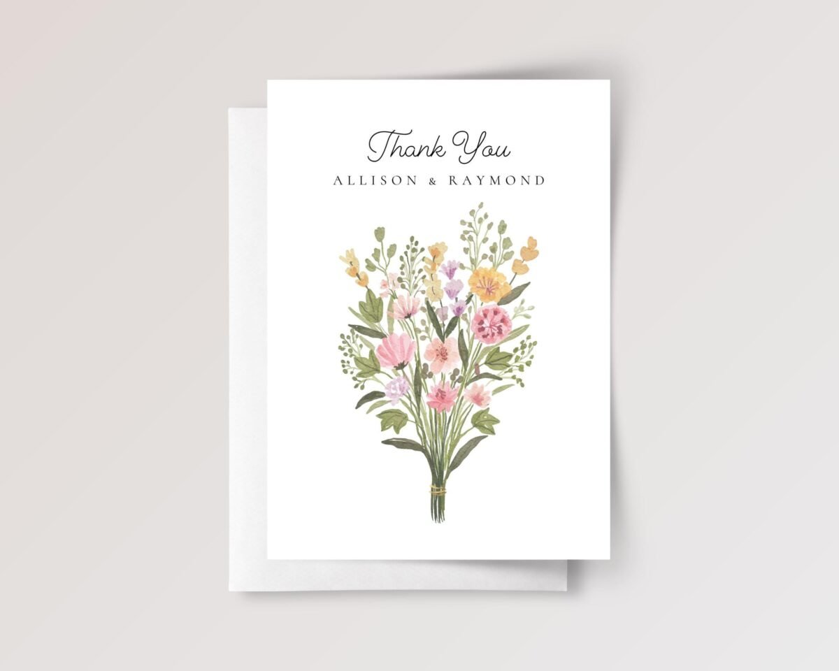 Personalized Thank You Card with Flowers