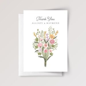 Personalized Thank You Card with Flowers