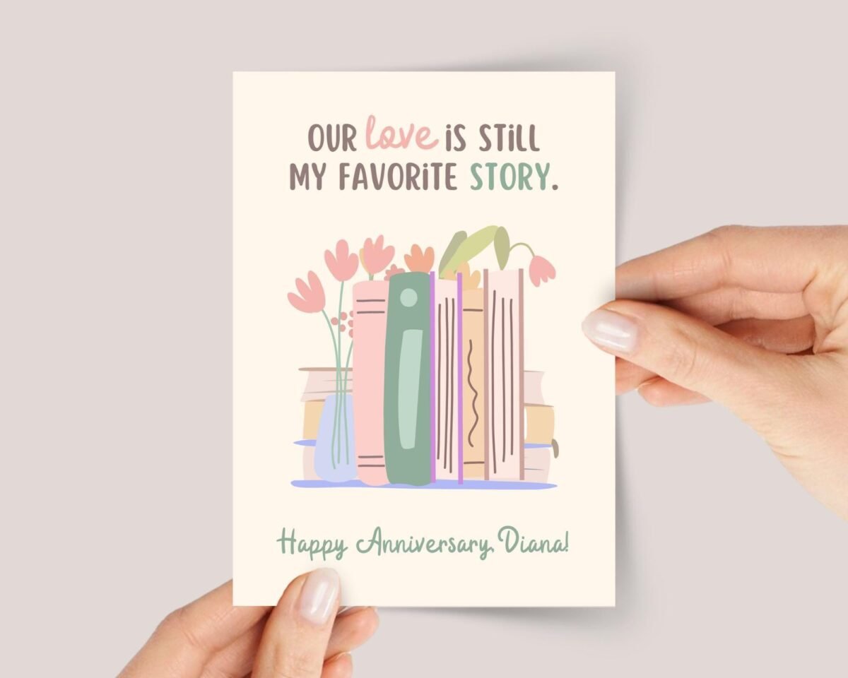 Anniversary Card for Book Lovers: Our Story is My Favorite