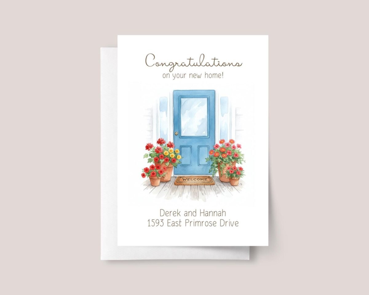 Personalized Housewarming Card with Address for New Homeowner - Image 2 Personalized Housewarming Card with Address for New Homeowner
