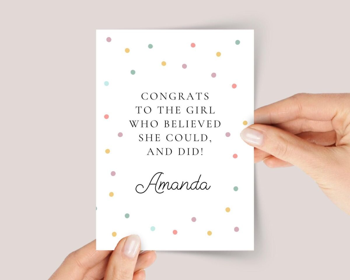 Personalized Graduation Card for Girl or Boy, Congrats, Kids - Image 1 Personalized Graduation Card for Girl or Boy, Congrats, Kids