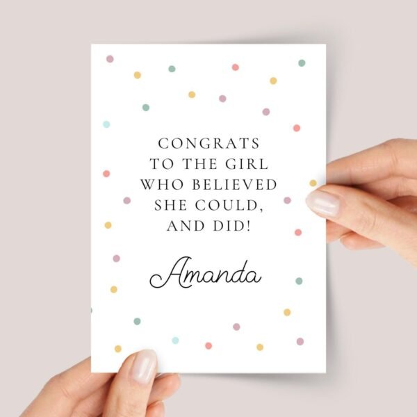 Personalized Graduation Card for Girl or Boy, Congrats, Kids