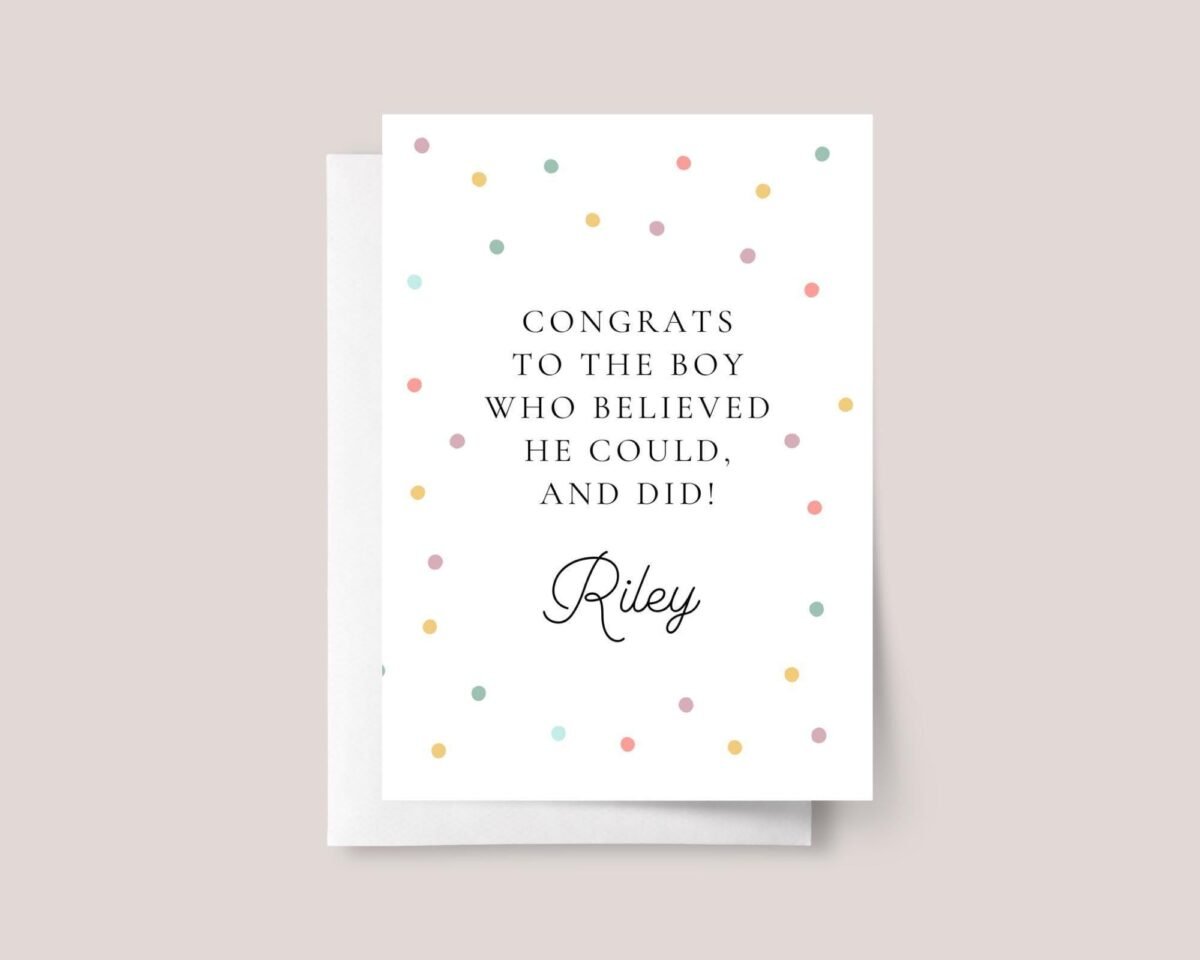 Personalized Graduation Card for Girl or Boy, Congrats, Kids