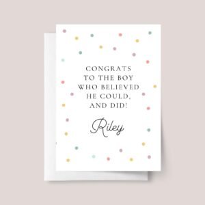 Personalized Graduation Card for Girl or Boy, Congrats, Kids