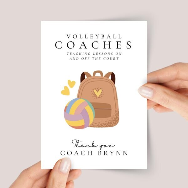Personalized Thank You Card for Volleyball Coach