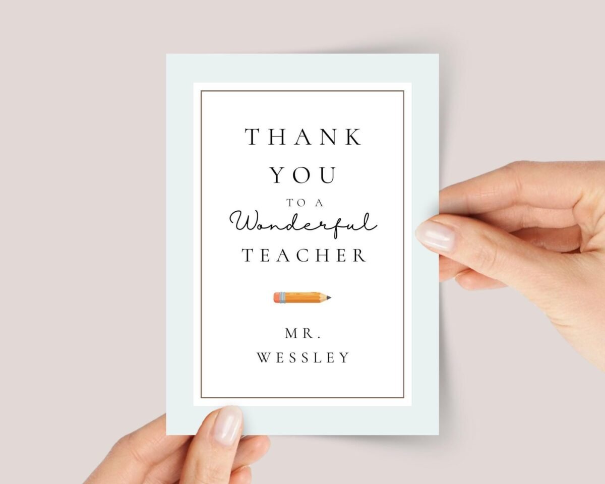 Thank You Card for Teacher Appreciation Day - Image 1 Thank You Card for Teacher Appreciation Day