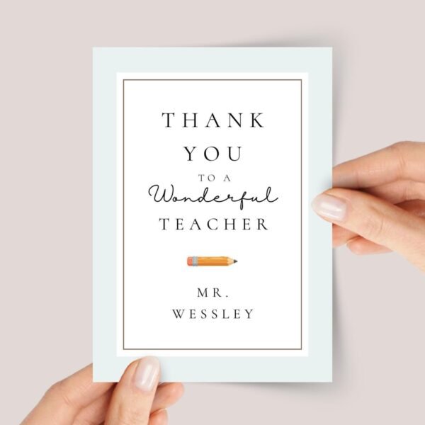 Thank You Card for Teacher Appreciation Day
