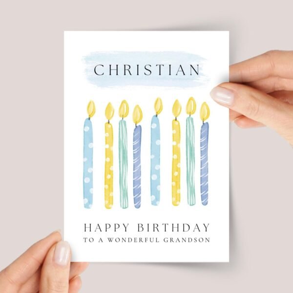 Personalized 8th Birthday Card for Boy, Grandson/Son Turning 8