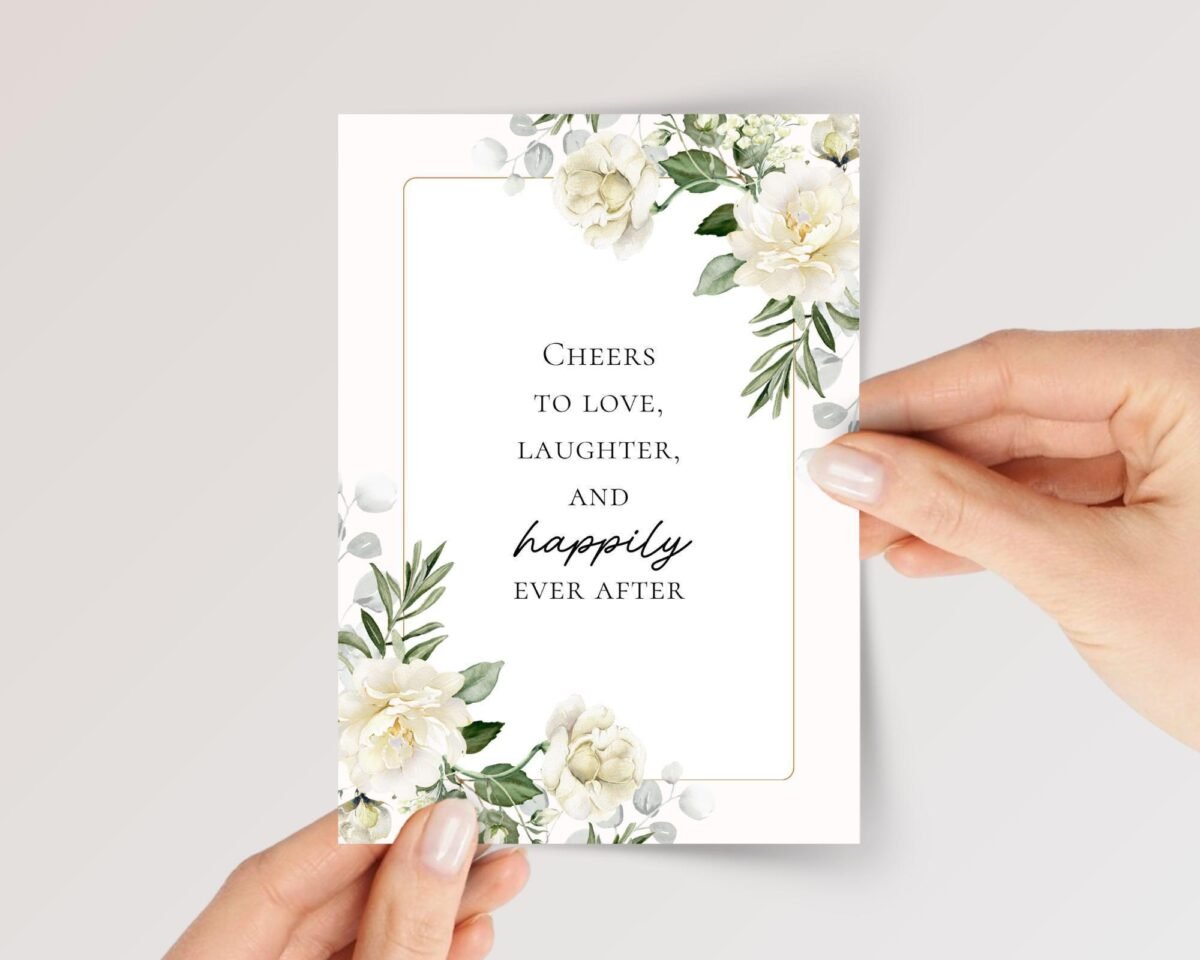Floral Wedding Card for Couple, Son/Daughter in Law | Happily Ever After - Image 1 Floral Wedding Card for Couple, Son/Daughter in Law | Happily Ever After