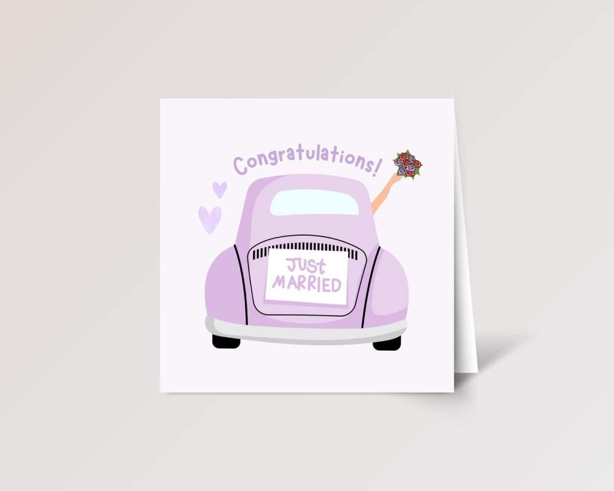 Personalized Wedding Card for Couple, Son/Daughter in Law | Vintage Bug