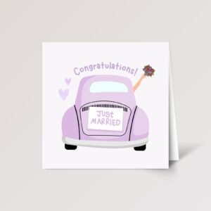 Personalized Wedding Card for Couple, Son/Daughter in Law | Vintage Bug