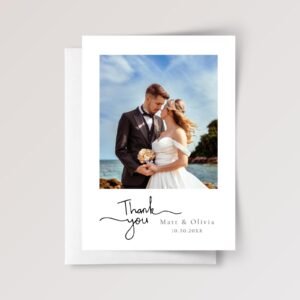 Custom Wedding Photo Thank You Cards with Envelopes