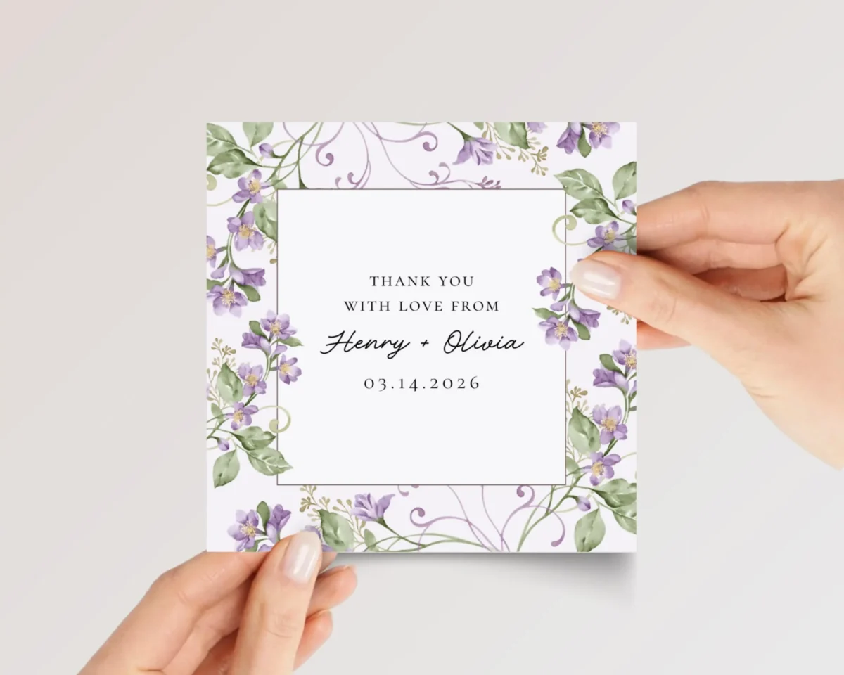 Custom Wedding Thank You Card from Bride and Groom with Date