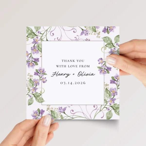 Custom Wedding Thank You Card from Bride and Groom with Date