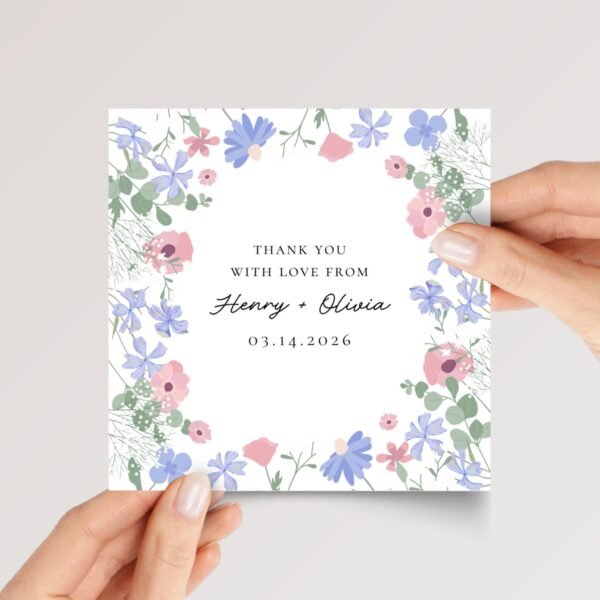 Custom Wedding Thank You Card from Bride and Groom with Date