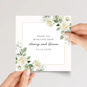 Custom Wedding Thank You Card from Bride and Groom with Date