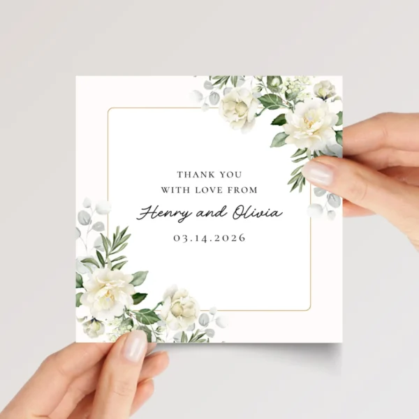 Custom Wedding Thank You Card from Bride and Groom with Date