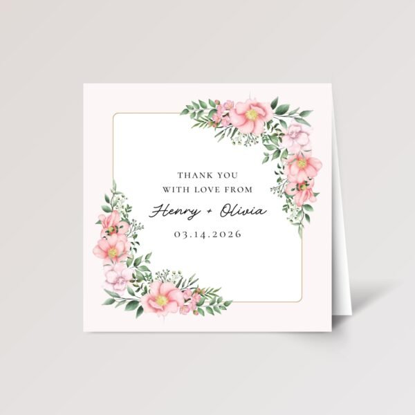Custom Wedding Thank You Card from Bride and Groom with Date