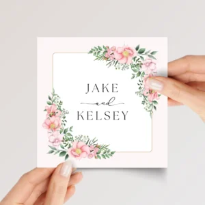 Custom Engagement Card for Daughter/Son, Fiancé with Pink Flowers