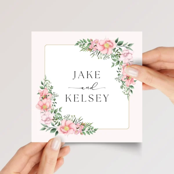 Custom Engagement Card for Daughter/Son, Fiancé with Pink Flowers