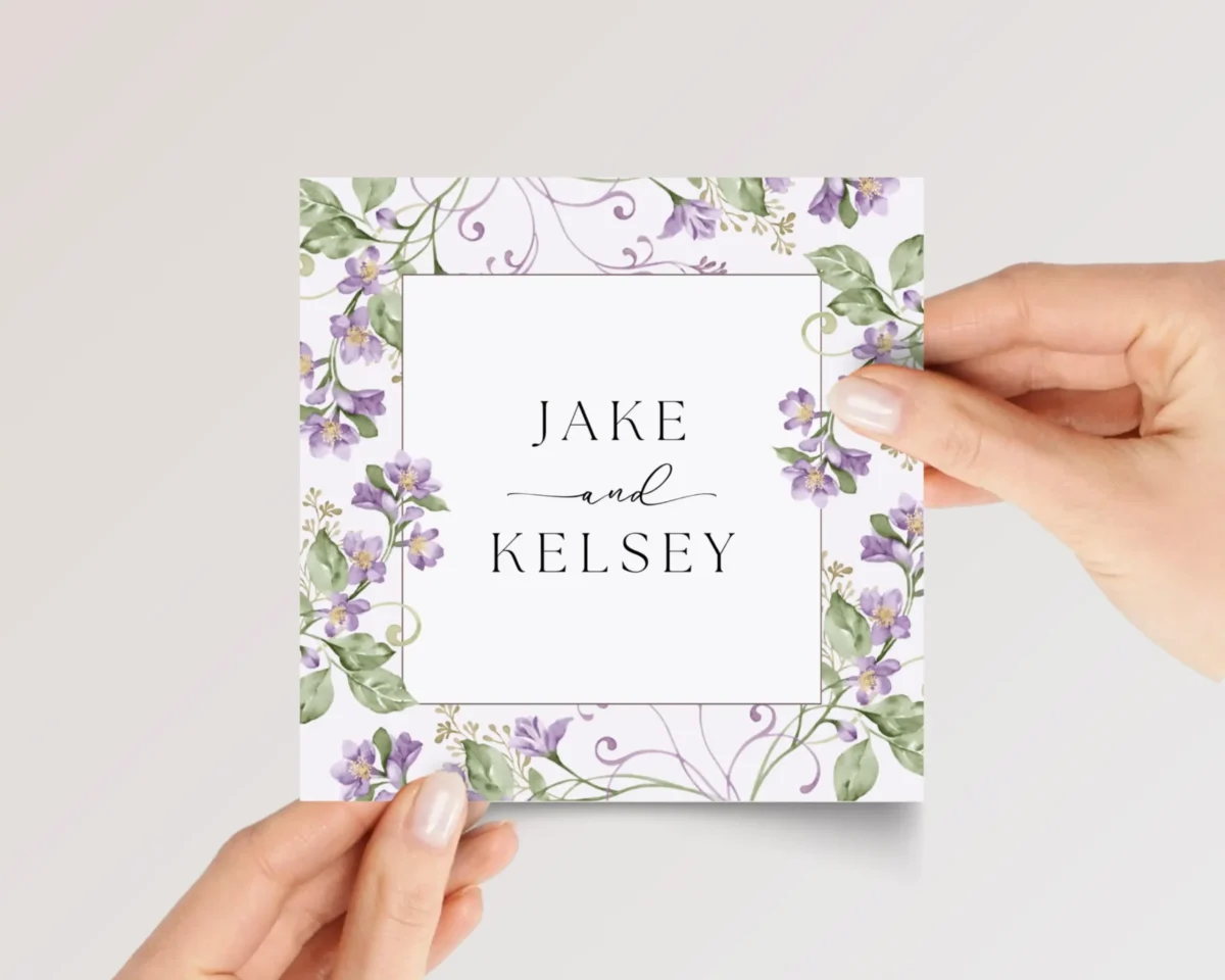Custom Engagement Card for Daughter/Son, Fiancé with Purple Flowers