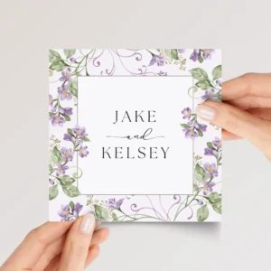 Custom Engagement Card for Daughter/Son, Fiancé with Purple Flowers