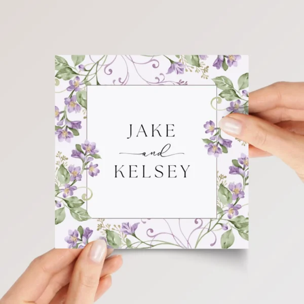 Custom Engagement Card for Daughter/Son, Fiancé with Purple Flowers