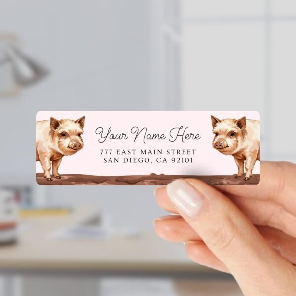 Return Address Labels with Farm Animals/Pigs