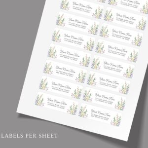 Return Address Labels with Wildfowers for Weddings and Invitations