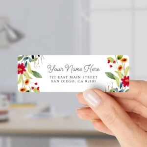 Return Address Labels with Fall Flowers for Weddings and Invitations