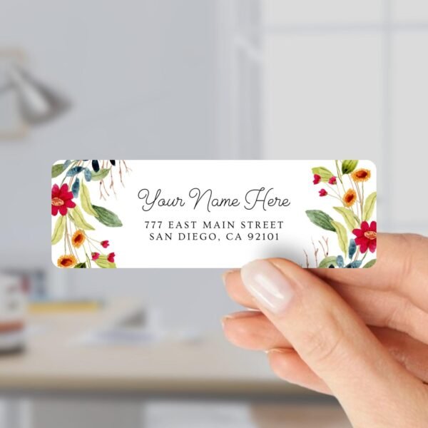 Return Address Labels with Fall Flowers for Weddings and Invitations