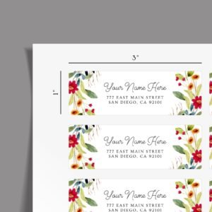Return Address Labels with Fall Flowers for Weddings and Invitations