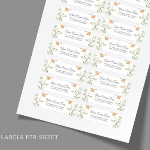 Return Address Labels with Orange Flowers for Weddings and Invitations