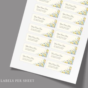 Return Address Labels with Yellow and Blue Wild Flowers