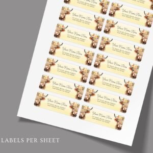 Return Address Labels with Highland Cows for Farmers