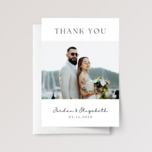 Custom Wedding Photo Thank You Card for Guests with Envelope