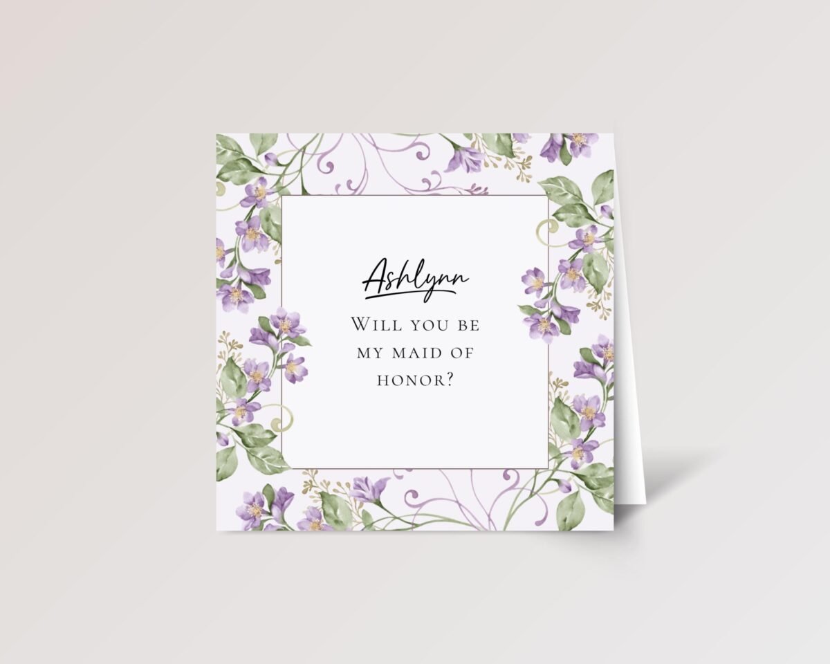 Custom Wedding Card for Bridesmaid/Maid of Honor