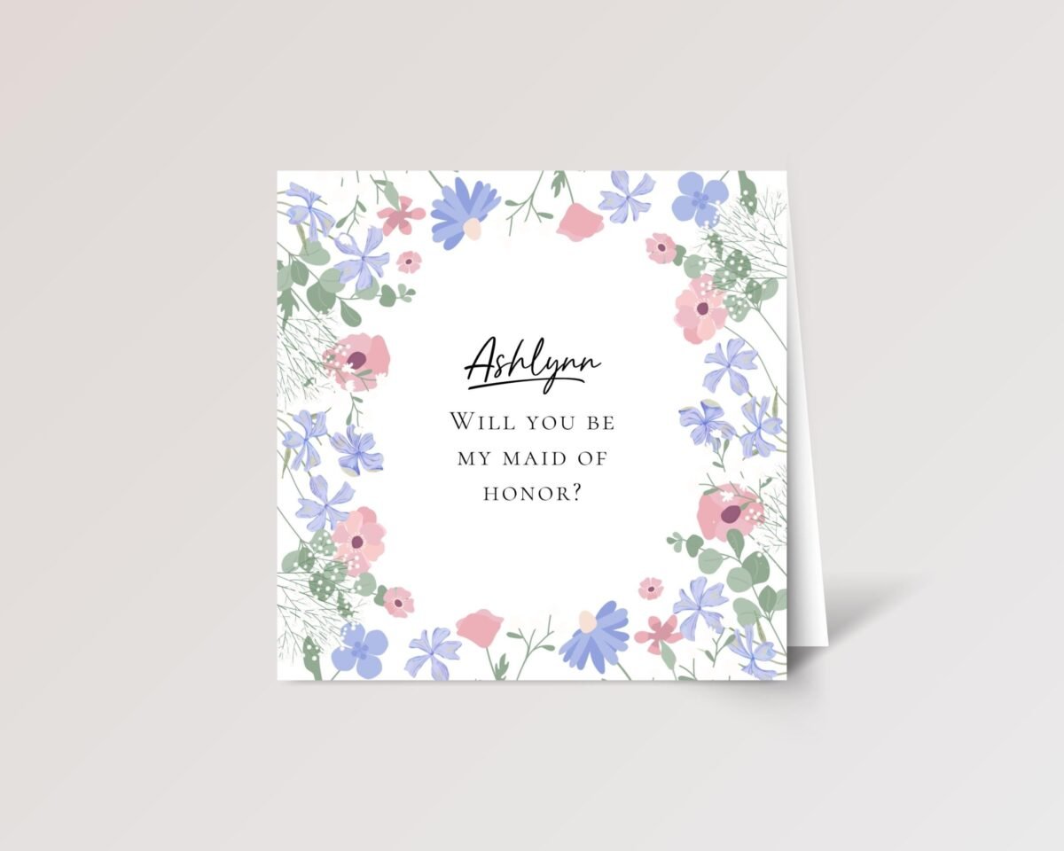 Custom Wedding Card for Bridesmaid/Maid of Honor