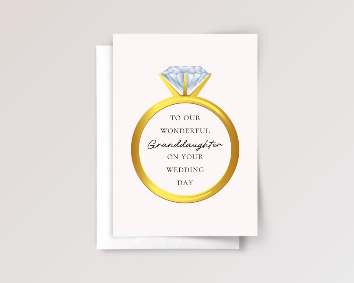 Wedding Card for Granddaughter with Ring