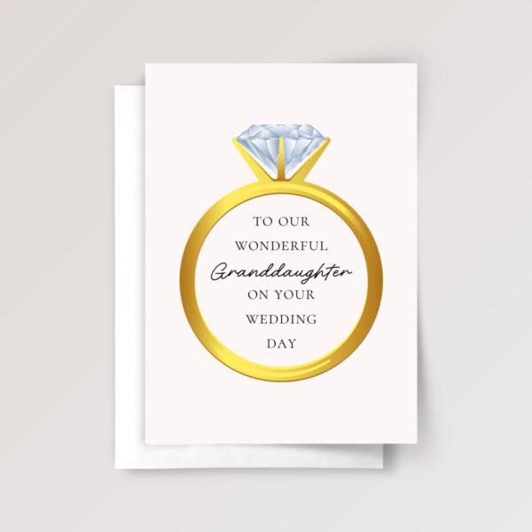 Wedding Card for Granddaughter with Ring